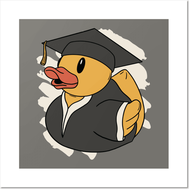 Cute Graduate Rubber Ducky Squeaky Duck Graduation Gift Wall Art by SLAG_Creative